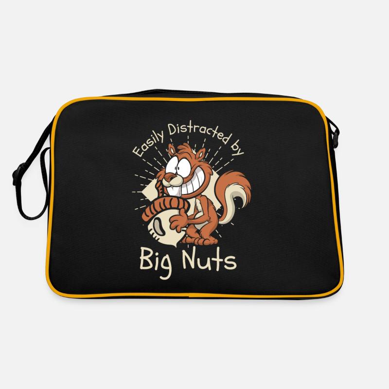 Easily Distracted By Big Nuts Squirrel Retro Bag