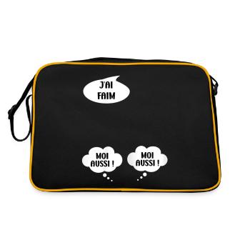 Femme Humour bébés enceinte Jumelles Annonce - Sac Retro - noir/or - Dos