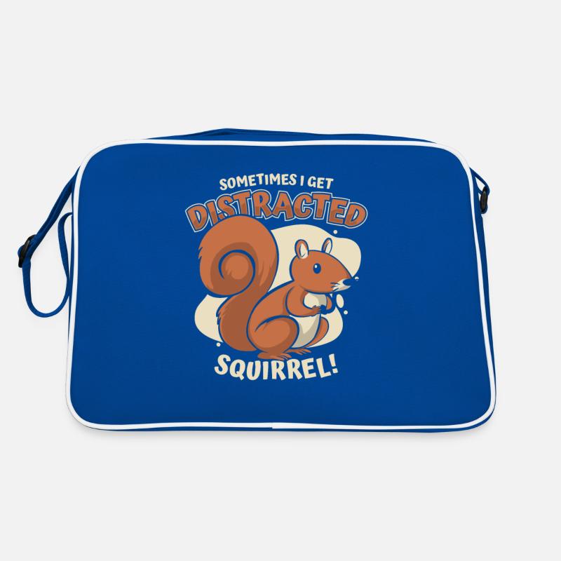 Sometimes I Get Distracted Grauhörnchen Retro Tasche