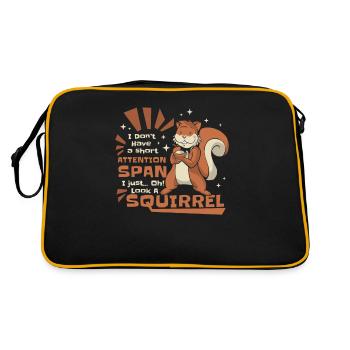 Don't Have A Short Attention Span Fox Squirrel - Retro Bag - black/gold - Back