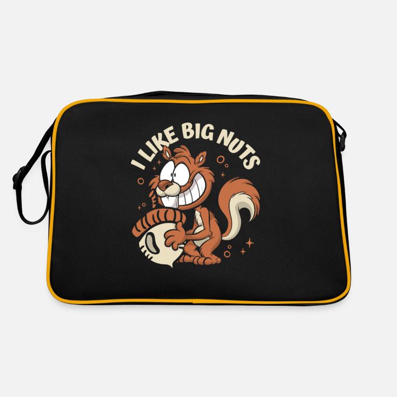 I Like Big Nuts Grauhörnchen Squirrel Eichhörnchen Retro Tasche