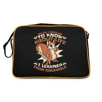 I Learned From Squirrels Squirrel Fuchshörnchen - Retro Tasche - Schwarz/Gold - Hinten