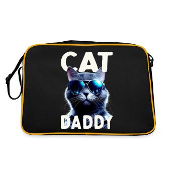 Cat Daddy Cats Father Cat Dad Dad Father's Day Cat - Retro Bag - black/gold - Back