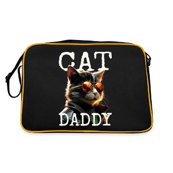 Cat Daddy Cats Father Cat Dad Dad Father's Day Cat - Retro Bag - black/gold - Back