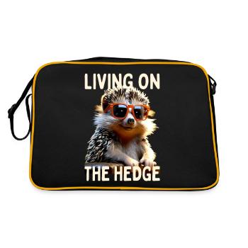 Hedgehog Living on the Hedge Echinoid Love Hedgehog - Retro Bag - black/gold - Back