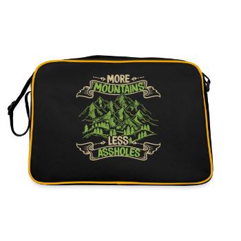 More Mountains Less Assholes Speedklettern - Retro Tasche - Schwarz/Gold - Hinten