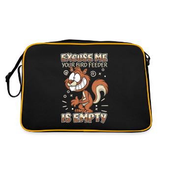 Your Bird Feed Is Empty Squirrel Fuchshörnchen - Retro Tasche - Schwarz/Gold - Hinten