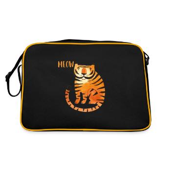 Meow Wildcat Big Cat King Tiger Siberian - Retro Bag - black/gold - Back