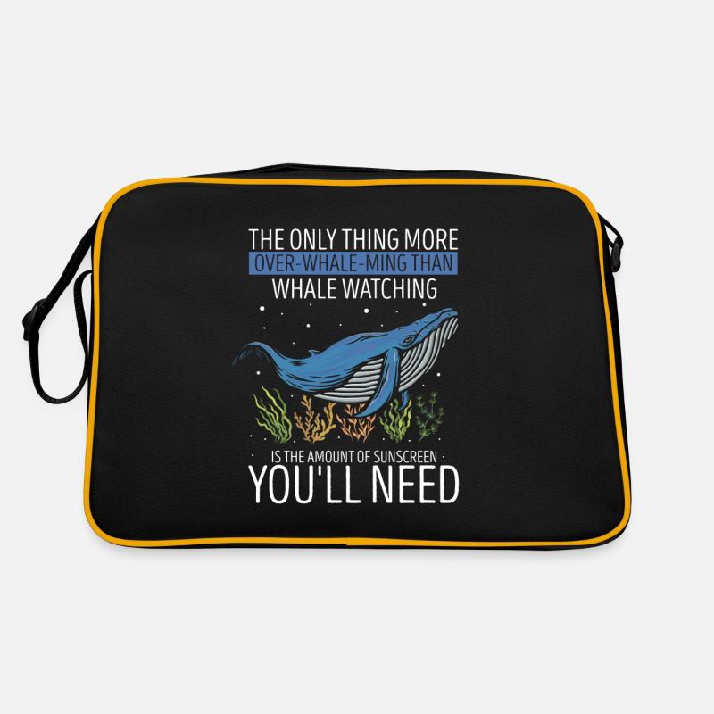 Wal-Design für Wale und Blauwale oder Belugawale Retro Tasche