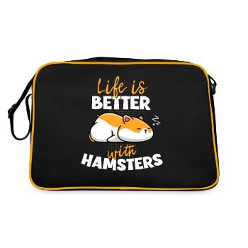 Life is Better with a Hamster Golden Hamster Breeder - Retro Bag - black/gold - Back
