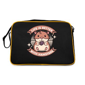 Life is Better with a Hamster Golden Hamster Breeder - Retro Bag - black/gold - Back