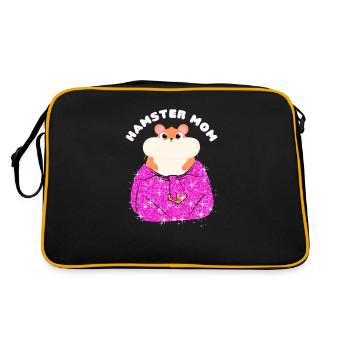 Hamster Mom Dwarf Hamster European Hamster Golden Hamster - Retro Bag - black/gold - Back