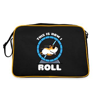 This Is How I Roll Goldhamster Zwerghamster - Retro Tasche - Schwarz/Gold - Hinten