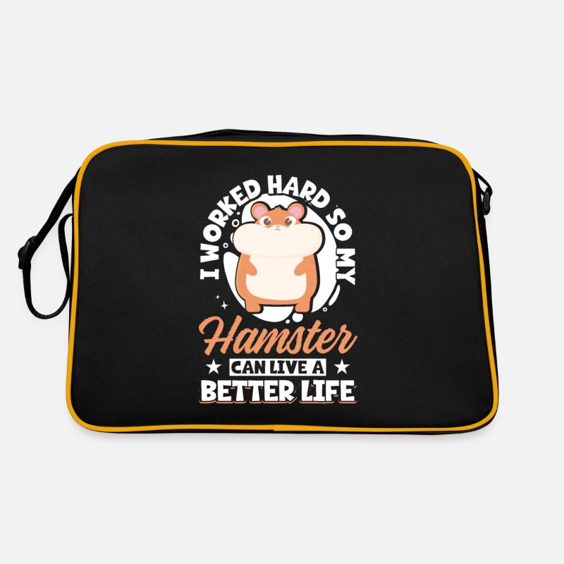 I Worked Hard So My Hamster Can Live A Better - Retro Tasche - Schwarz/Gold