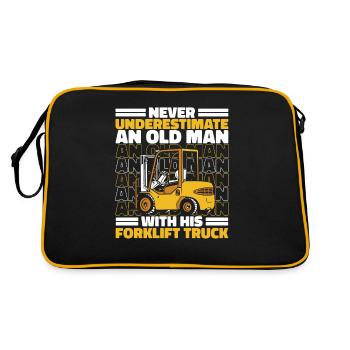 Ne sous-estimez jamais un vieil homme avec un chariot élévateur - Sac Retro - noir/or - Dos