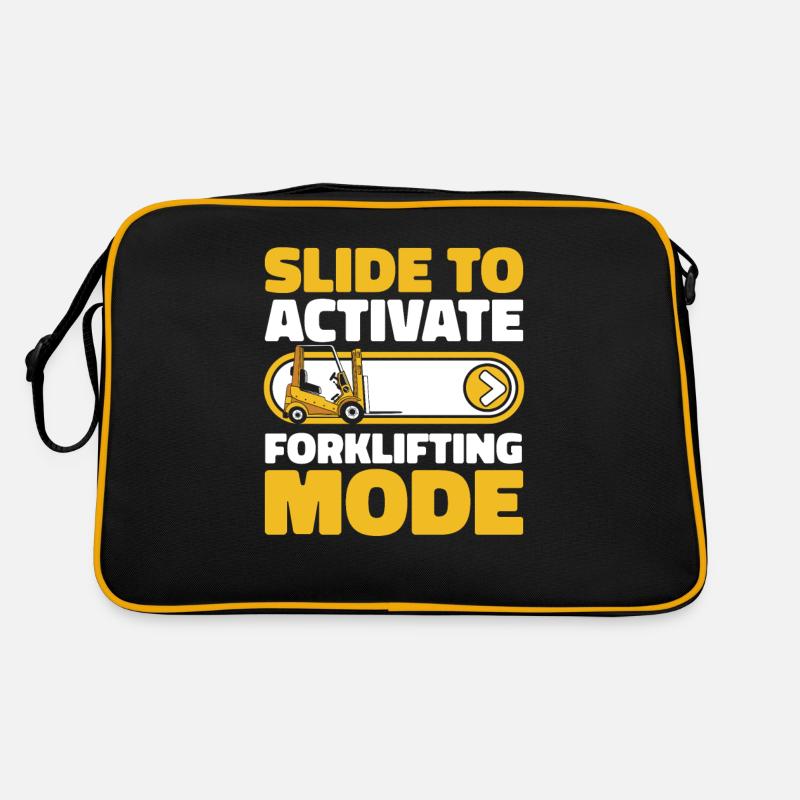 Slide To Activate Forklifting Mode Gabelstapler Retro Tasche