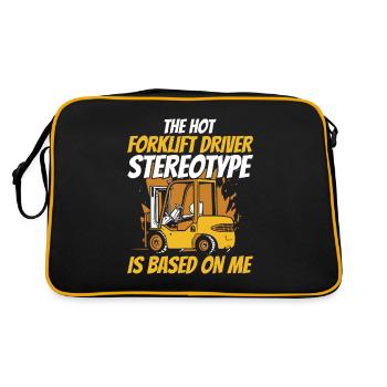 Le stéréotype du conducteur de chariot élévateur chaud Gabelstapler - Sac Retro - noir/or - Dos