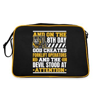 Et le 8ème jour, Dieu a créé les opérateurs de chariots élévateurs - Sac Retro - noir/or - Dos