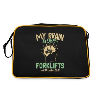 Mon cerveau est composé à 95% de chariots élévateurs à fourche - Sac Retro - noir/or - Dos