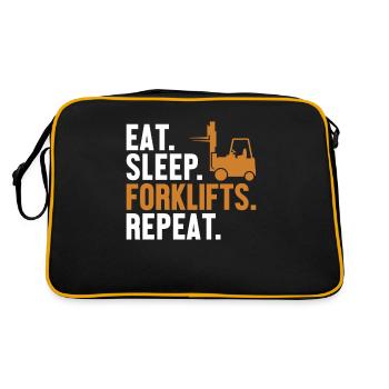 Chariots élévateurs Eat Sleep Repeat Chariot élévateur tout-terrain - Sac Retro - noir/or - Dos