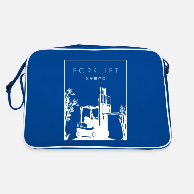 Forklift Chinese Hanzi Teleskoplader Gabelstapler Retro Tasche