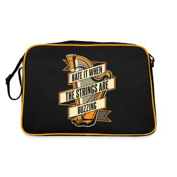 Hate It When The Strings Are Buzzing Harp - Retro Bag - black/gold - Back