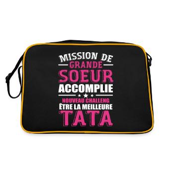 Mission De Grande Soeur Accomplie Nouveau Challeng - Sac Retro - noir/or - Dos