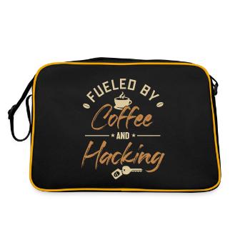 Fueled by Coffee and Hacking Phishing Sniffer - Retro Bag - black/gold - Back