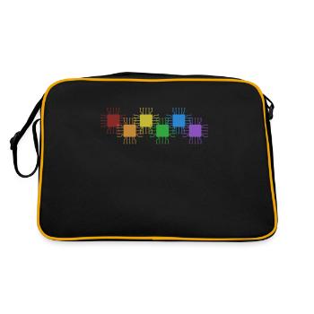 Hacker LGBT Rainbow Phishing Sniffer Grey Hat - Retro Bag - black/gold - Back
