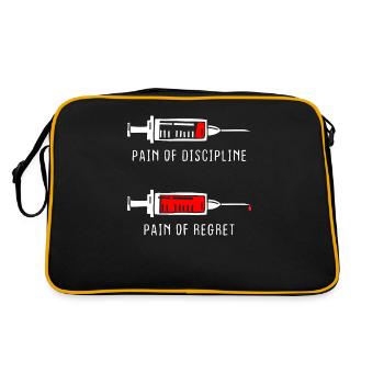 Pain Of Discipline Regret Discipline Fitness Success - Retro Bag - black/gold - Back