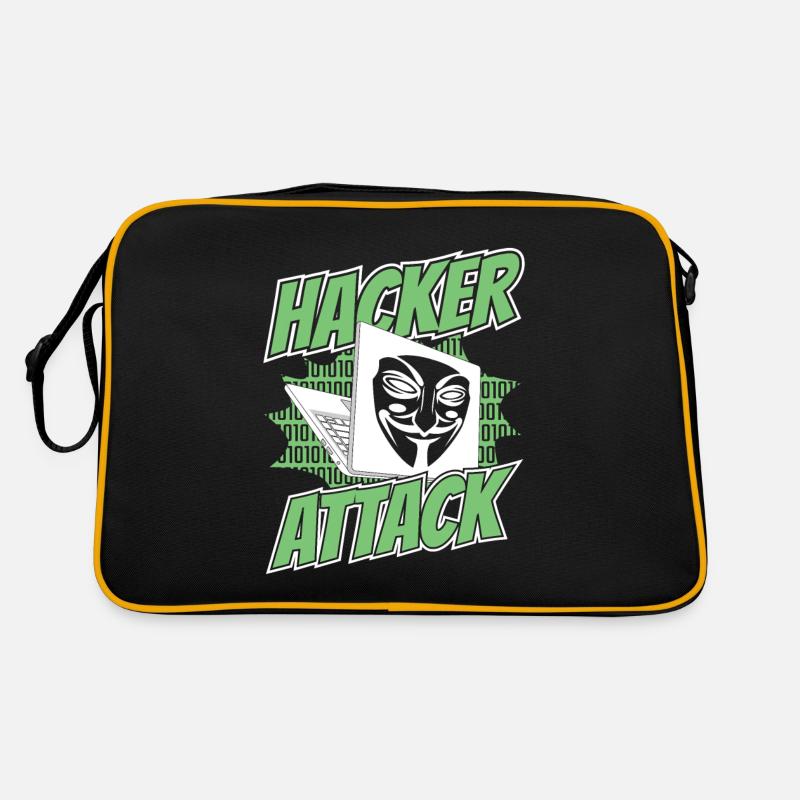 Hacker Attack Social Engineering Phishing Sniffer Retro Bag