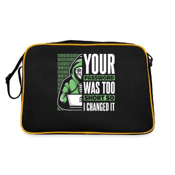 Your Password Was Too Short Phishing Sniffer Grey - Retro Bag - black/gold - Back