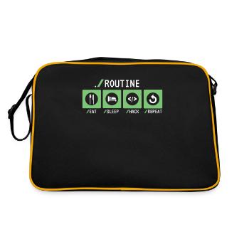 Routine Eat Sleep Hack Repeat Sniffer Phishing - Retro Bag - black/gold - Back