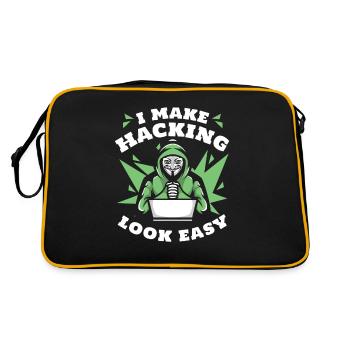 I Make Hacking Look Easy Sniffer Social - Retro Tasche - Schwarz/Gold - Hinten