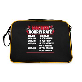 Hacker Horaire Sniffer Social Engineering - Sac Retro - noir/or - Dos