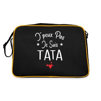 Tante / Tata / Marraine / Oncle / Nourrice / Bébé - Sac Retro - noir/or - Dos