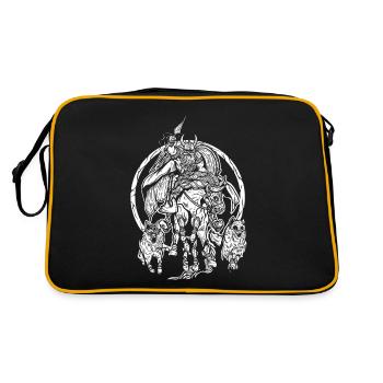 Odin sur Sleipnir - Viking Warrior Design - Sac Retro - noir/or - Dos