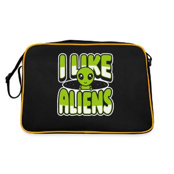 J’aime les extraterrestres Ufo Conspiracy Außerirdischer Alien - Sac Retro - noir/or - Dos