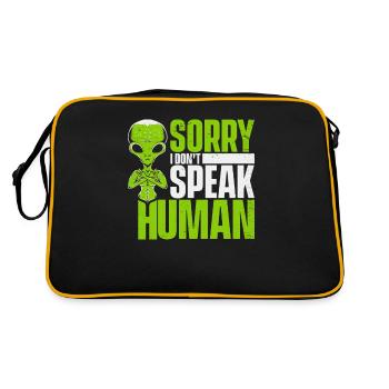 Désolé je ne parle pas humain Außerirdischer extraterrestre OVNI - Sac Retro - noir/or - Dos