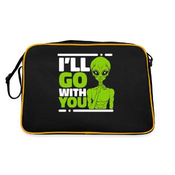 Je vais aller avec toi Ufo Conspiracy Extraterrestrial - Sac Retro - noir/or - Dos