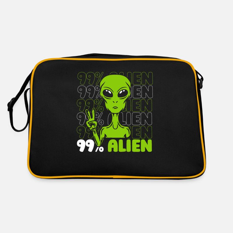 99% Alien Conspiracy Außerirdischer Ufo Alien - Retro Tasche - Schwarz/Gold