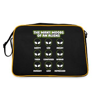 Les nombreuses humeurs d’un OVNI extraterrestre extraterrestre - Sac Retro - noir/or - Dos