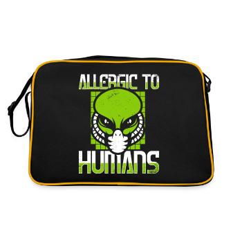 Allergique aux humains Ufo Conspiration Extraterrestre - Sac Retro - noir/or - Dos
