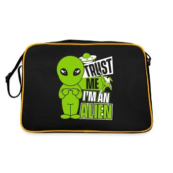 Croyez-moi, je suis une conspiration extraterrestre d’ovnis - Sac Retro - noir/or - Dos