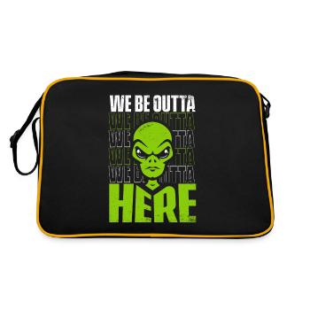 Nous sommes ici Conspiration extraterrestre OVNI - Sac Retro - noir/or - Dos