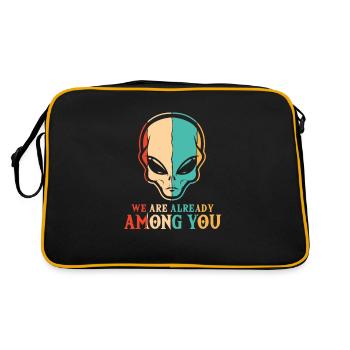 Nous sommes déjà parmi vous conspiration ufo - Sac Retro - noir/or - Dos