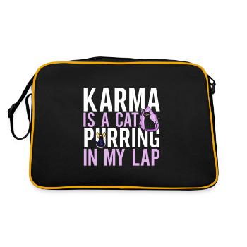 Karma Is A Cat Purring In My Lap - Retro Bag - black/gold - Back
