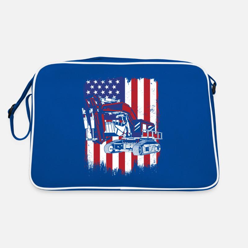 Excavator Seilbagger Raupenbagger Baggerführer Retro Tasche