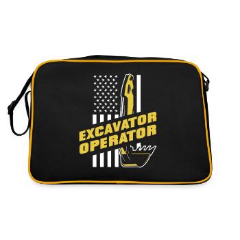 Excavator duty cycle crawler crane excavator operator - Retro Bag - black/gold - Back