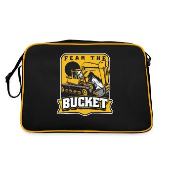 Fear The Bucket duty cycle crawler crane crawler excavator - Retro Bag - black/gold - Back